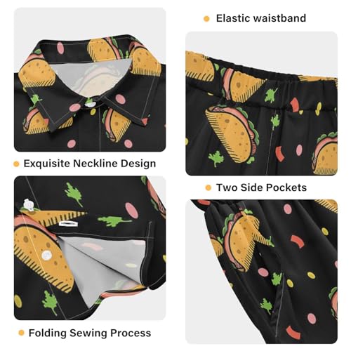 Image of visesunny Funny Boy's 2 Pieces Shirt and Short Set Casual Shirts Short Sleeve Beach Shorts Summer Outfits for 3-10 Years Kids