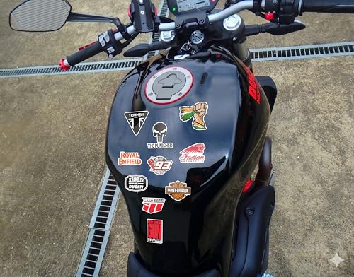 Image of WallDesign Ultimate Motorcycle Racing Stickers (Collection of 54) - Glossy Laminated Vinyl Decals - Scratchproof & Weatherproof Self-Adhesive Graphics for Helmets, Laptops, Bikes & Gifting, 2.5 Inch