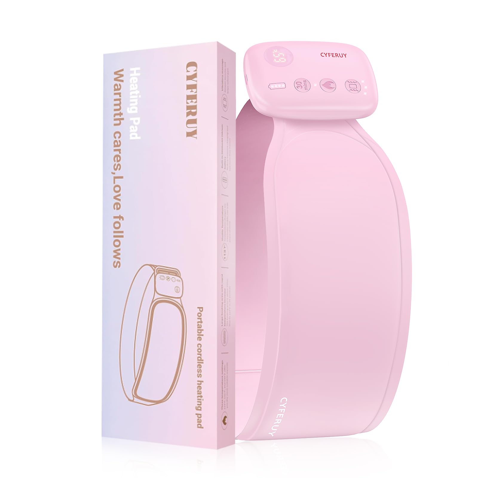 Coussin chauffant pour soulager les douleurs menstruelles, coussin chauffant portable rechargeable de 5000 mAh, grande surface chauffante douce de 400 cm², cadeau pour les femmes