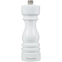 Cole & Mason London Refillable Spice Mill - Kitchen & Home Accessory - Table Salt Grinder - Salt Mill with Ceramic Mechanism - 7", White Gloss