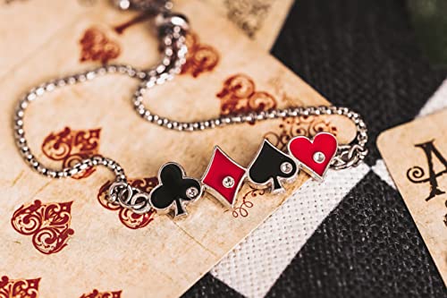 Card Player Bracelet Adjustable with the 4 Suit of Cards Hearts Spades Diamond Clubs Poker Casino4