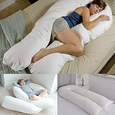 9 FT Long C_U Shaped Full Body Cuddly & Maternity Pregnancy, Back, Leg, Hip, Arthritis Support Pillow Cover