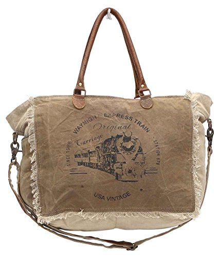 Myra Bags Waynight Express Large Weekender Upcycled Canvas Bag S-09554