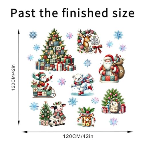WALLMEII クリスマス ウォールステッカー サンタクロース かわいい 動物 ホッキョクグマ 乳牛 ハリネズミ トナカイ ツリー 雪の結晶 Christmas Decoration クリスマス 飾り おしゃれ 祝祭 装飾品 ウォール シール DIY 窓に貼る 壁紙 装飾 はがせる 壁飾り 子供 寝室 リビングルーム インテリア ステッカー 剥がせる [2]