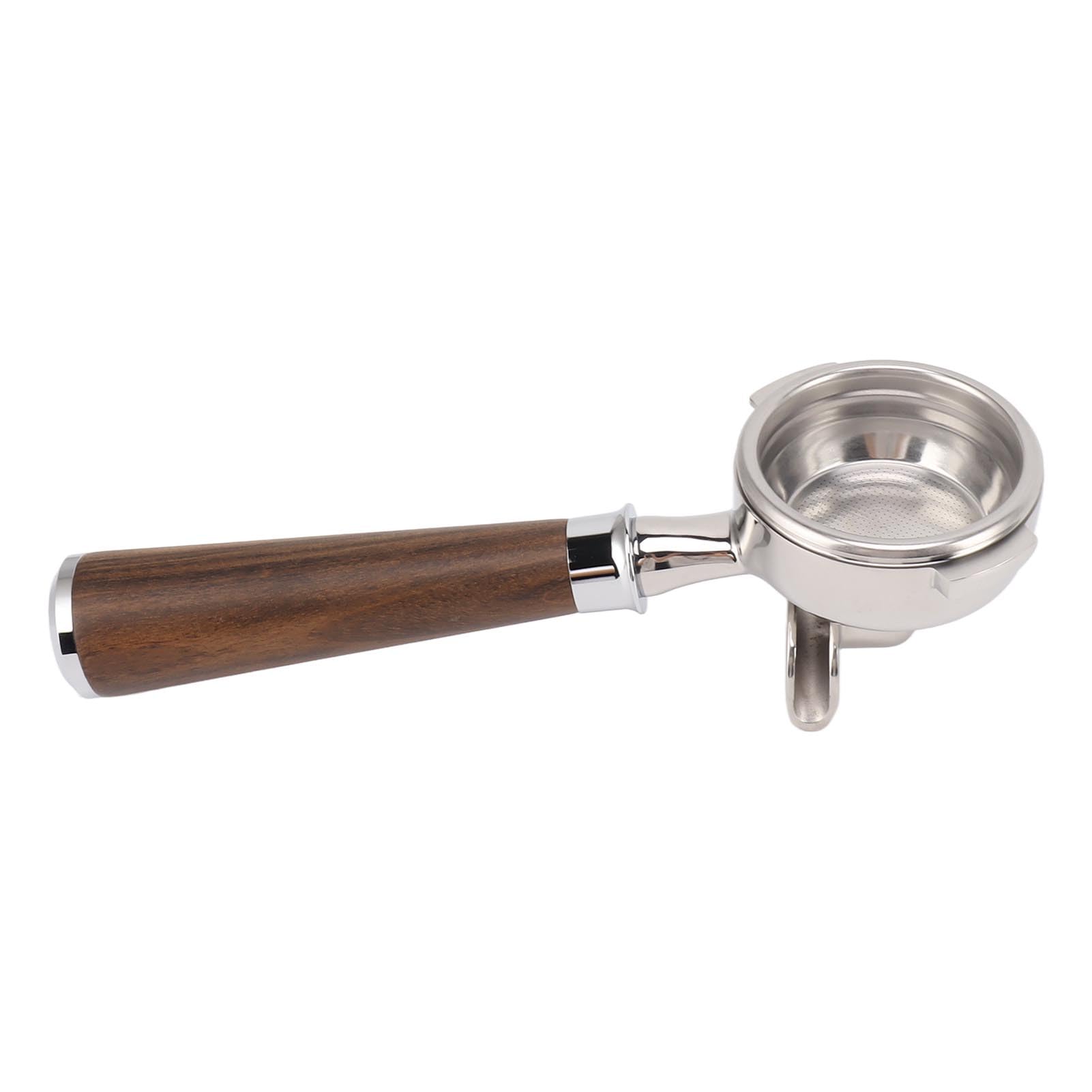 Kaffeezubehör, 2 Ausgießer, Holzgriff 58 Mm, Filterhalter für Kaffeemaschinen aus Edelstahl für die Küche (Geben Sie einen schwarzen Säurezweig ein)