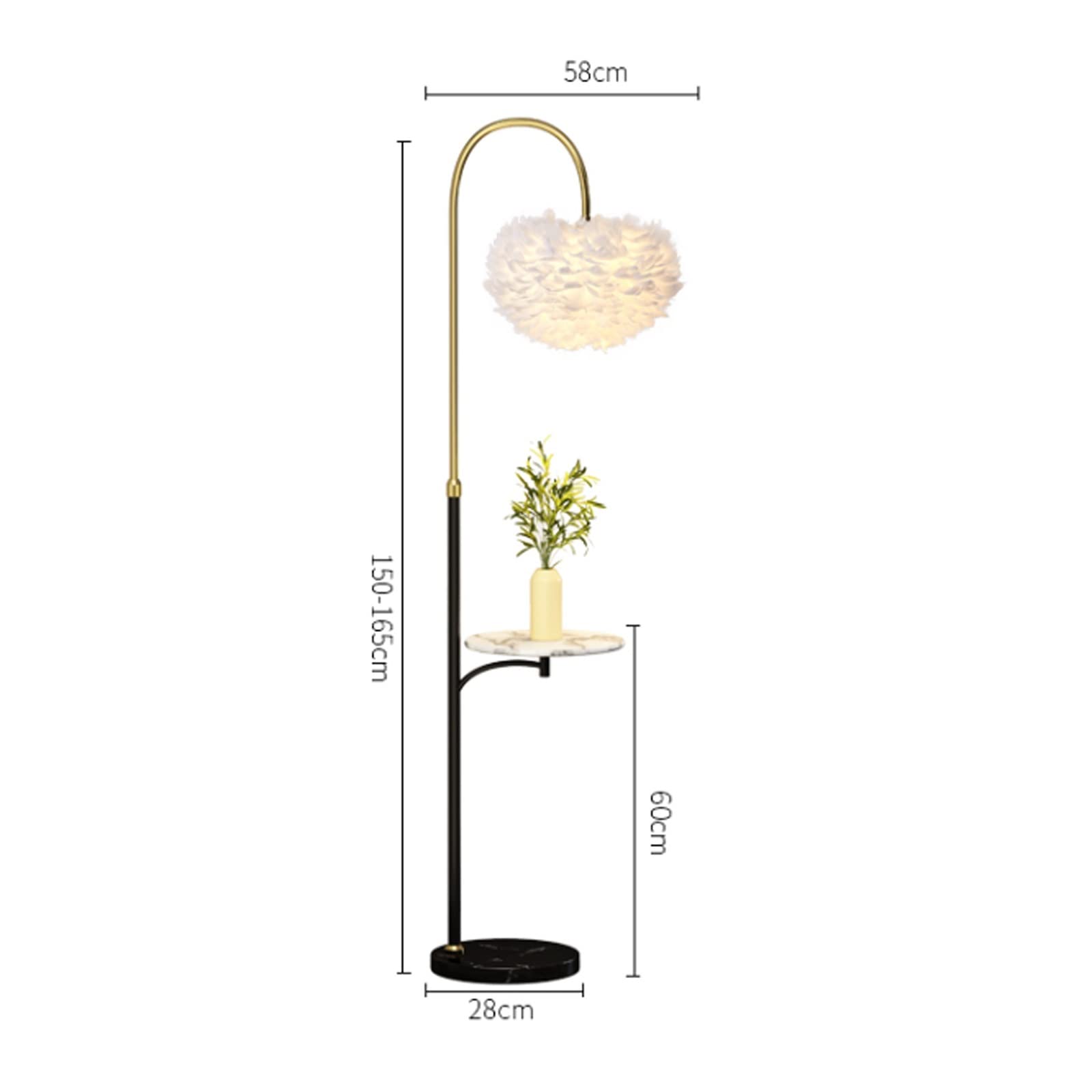 Lampa podłogowa z piórkiem do salonu (bez źródła światła) Dekoracyjny