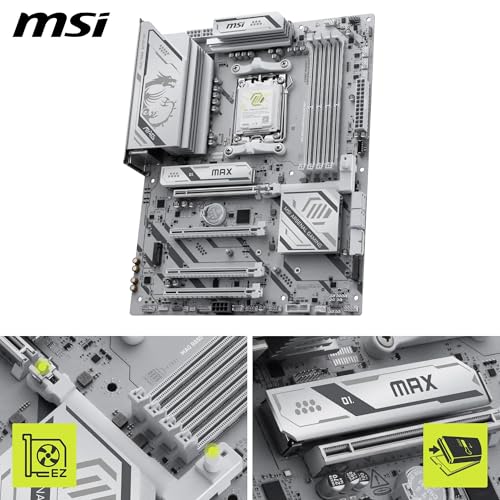Image of MSI MAG B850 Gaming Plus MAX WiFi Motherboard, ATX - Supports AMD Ryzen 9000 /8000 / 7000 Processors, AM5, DDR5 Memory Boost (up to 8200+ MT /s OC), PCIe 5.0 x16, M.2 Gen5, Wi-Fi 7, 5G LAN
