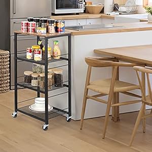 Kitchenbakersrackmicrowavecart4tierislandservingbarcartonwheelindustrialwoodendsidetablestoragetrolleyrackforbedsidebathroomandoffice Urban Country Home Decor Kitchen bakers rack microwave cart 4 tier island serving bar cart on wheel industrial wood end side table storage trolley rack for bedside bathroom and office urban country home decor
