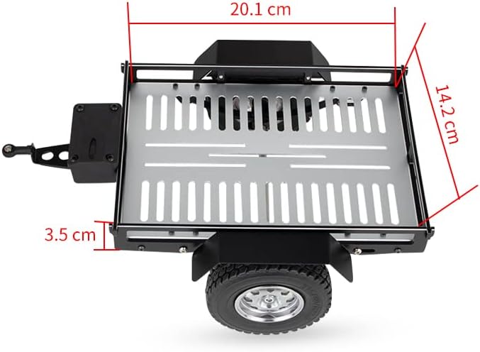 KYX Racing Aluminum RC Cars Trailer Heavy Duty Truck and RC Rock Cars Trailer for 1/10 RC Crawler Car Axial SCX10 II III TRX4 TRX6 D90 Gen7 Gen8