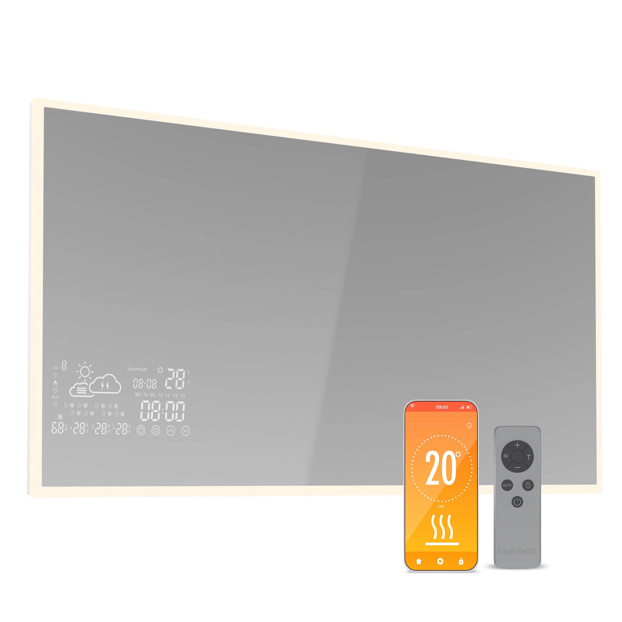 Klarstein ReflectiHeat Smart Panel na Podczerwień Lustro 600W 60x120cm