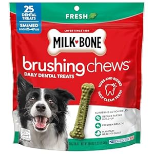 Milk-Bone Brushing Chews Original Chicken Flavor Daily Dental Dog Treats, Small/Medium, 19.6 Oz. Bag