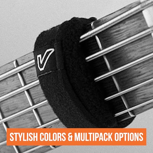 Image of Gruv Gear Fret Wrap & Guitar Mute, Fretwrap for Acoustic, Electric & Bass | String Dampener Recording, Tapping & Practice Accessory (3 Pack, Small Black, Fits 4 String Bass, 6 String Guitar)