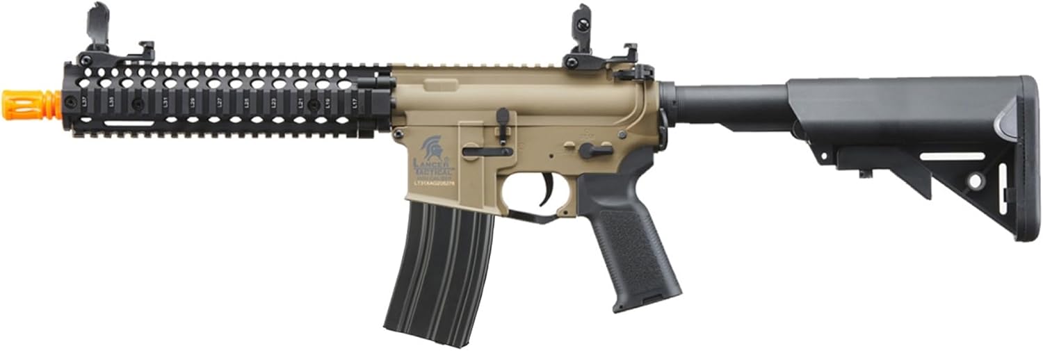Lancer Tactical Gen 2 Raider Durable M4 Airsoft Gun w/Steel Front Rail, Grip & High Speed Mid Mag- 9.6v Nimh 1600 mAh Battery, Charger, and 1000 Rounds 0.20g BBS Included