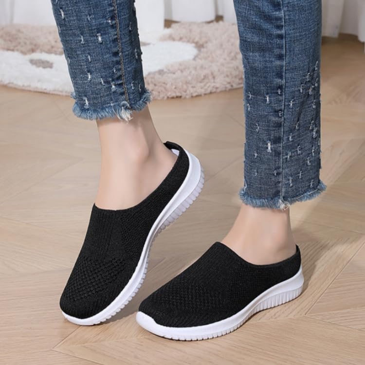 Women Breathable Mesh Slip On Mules Closed Toe Backless Sneakers Lightweight Breathable Comfortable Walking Shoes4