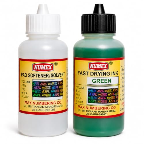 Image of NUMEX Green Batch Printing Solution (100 ML) | Fast Drying & Permanent Marking | Ink + Softener Combo | AI Tested