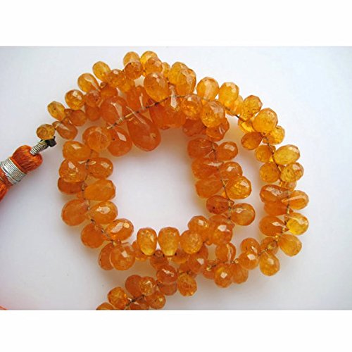 JEWELZspessartine Garnet - Orange Garnet - fanta Garnet - Faceted Tear Drop Beads - 5x3mm to 10x5mm Each - 4 inch