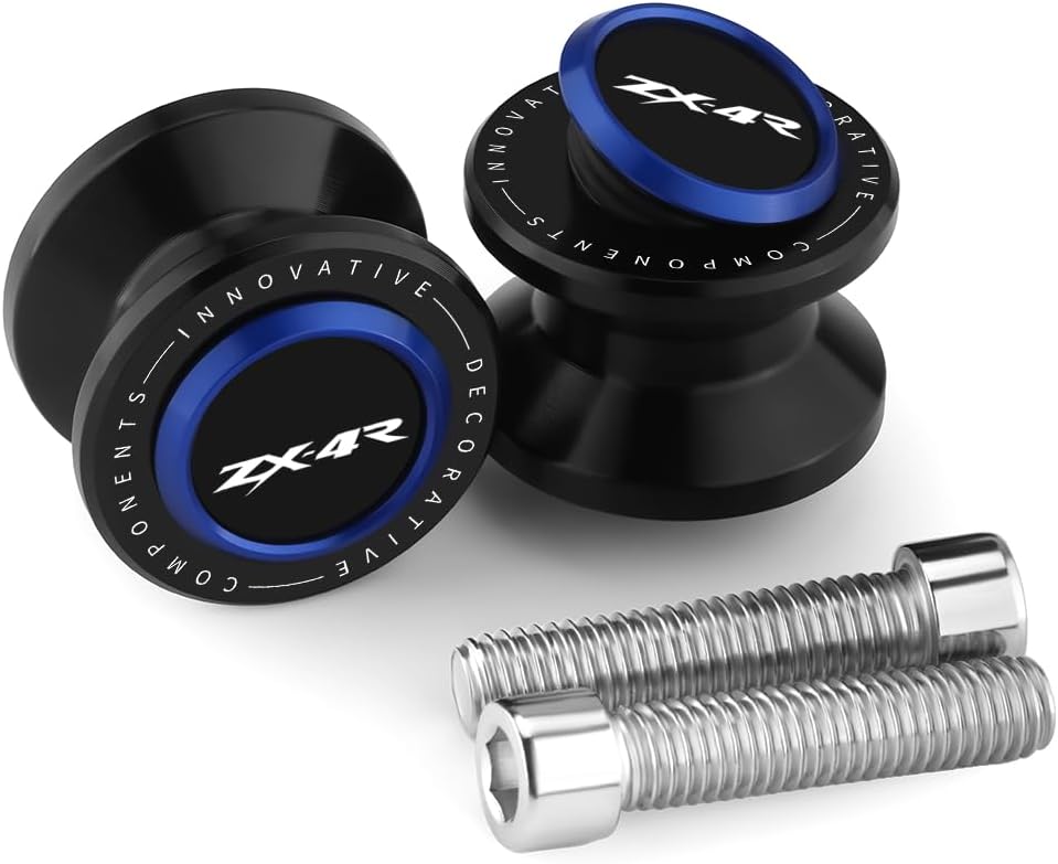 Motorcycle M8 Swingarm Spools Slider Compatible With K.awasaki ZX4R 2023 2024 2025 | Swing Arm Stand Screws Bobbins ZX-4R ZX 4R ZX400 Accessories (black-5)