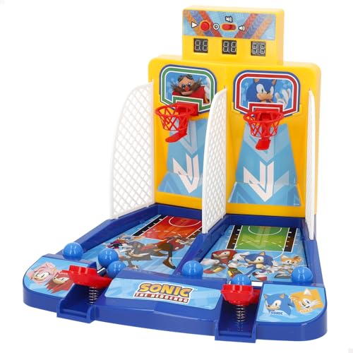 COLORBABY Sonic Juego de Basket, Arcade de Mesa, Luces y Sonido, Marcador electrónico, Diseño Premium, Licencia Oficial, Juegos de Mesa electrónicos, Juguete de colección, Niños, Adultos (77730)
