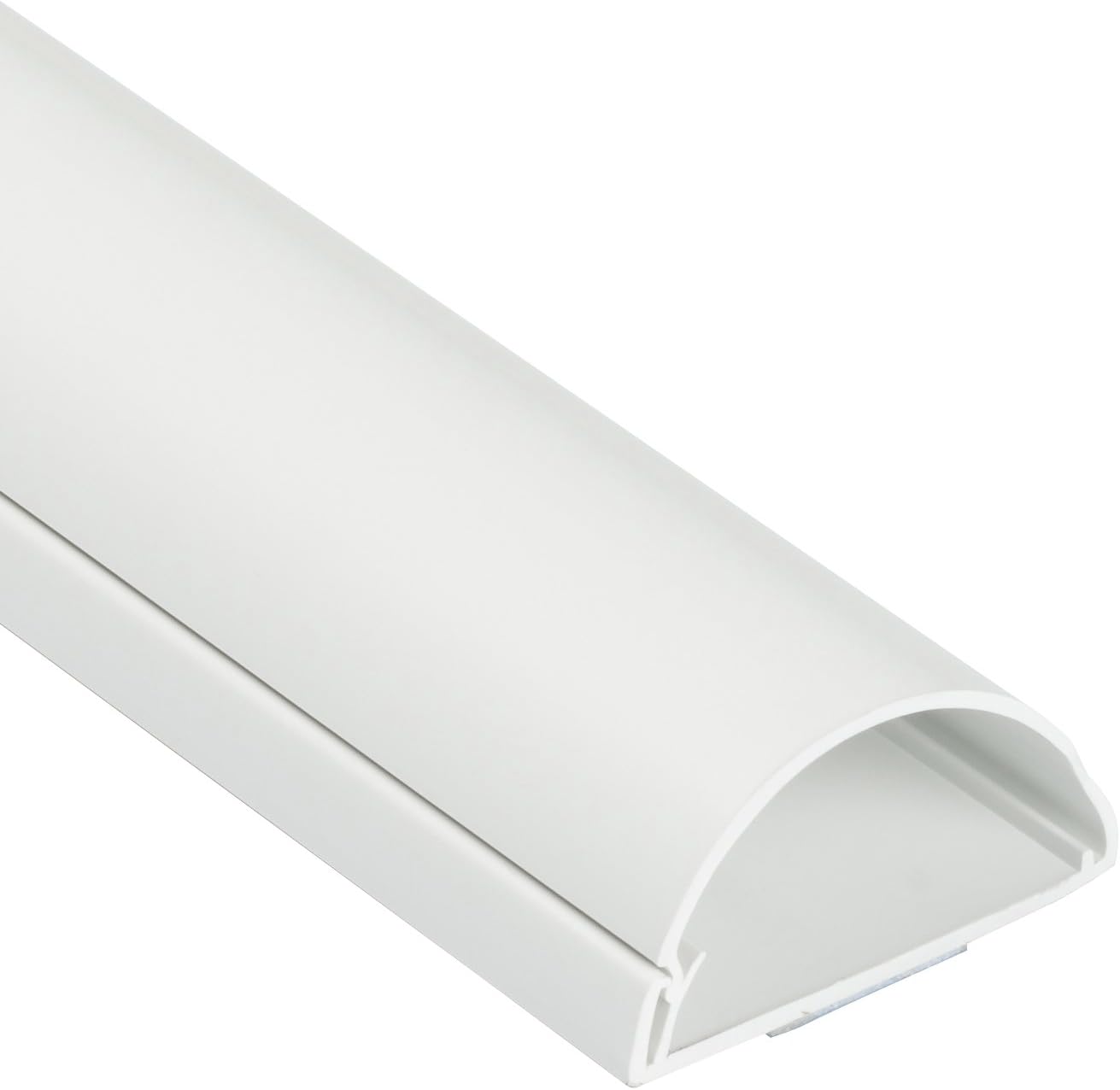 White TV Cable Raceway On-Wall Cord Cover | 1 Meter Large Paintable Channel to Hide and Conceal Cords, Cables, or Wires | Cable Management | 50mm (W) x 25mm (H)