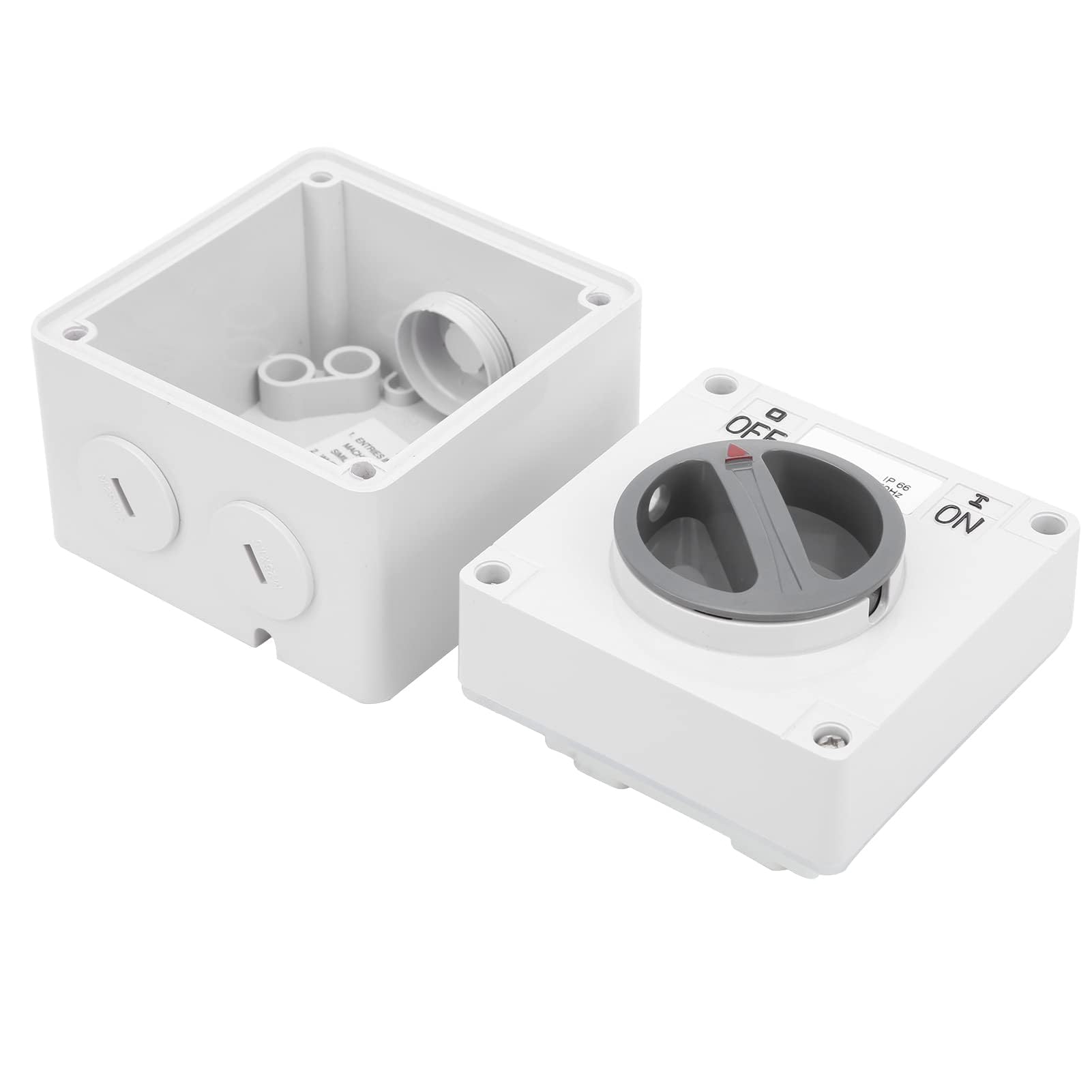 Interrupteur Etanche Exterieur IP66 250V Ensemble de Commutateur Boutons et Indicateurs Rotatifs Marche-Arrêt (2P32A)
