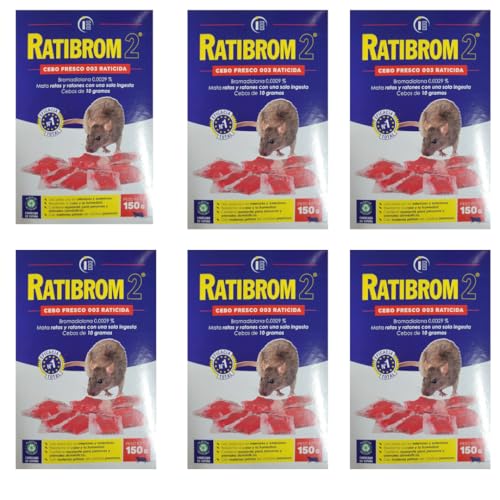 Peyca Ratibrom 2 Cebo Fresco Rojo 150gr - Impex. Raticida para Ratas y Ratones. Resistente al Calor y la Humedad. Eficaz con Solo una Ingesta. Listo para Usar. (2, Rojo)