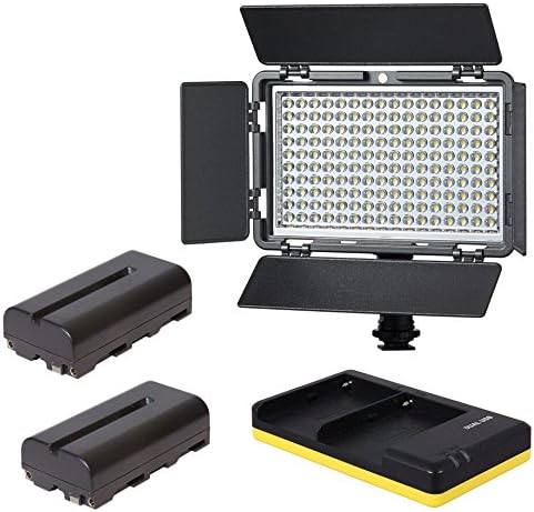 VIBESTA Verata160B Bi-Color LED On Camera Light + 2x NP-F550 Batteries + Charger