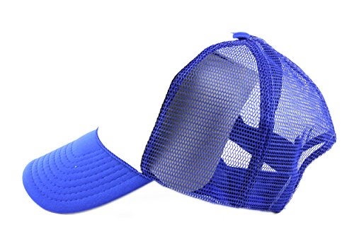 Image of NYFASHION101 Plain Mesh Trucker Hat - Breathable 6-Panel Daily Snapback Cap, Customizable Ideal for DIY Embroidery & Patches