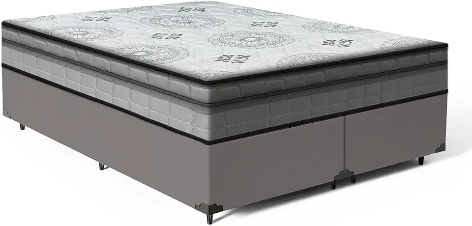 Cama Box com Colchão de Espuma D33 Pillow In D'Angelis Ortosleep (Queen)