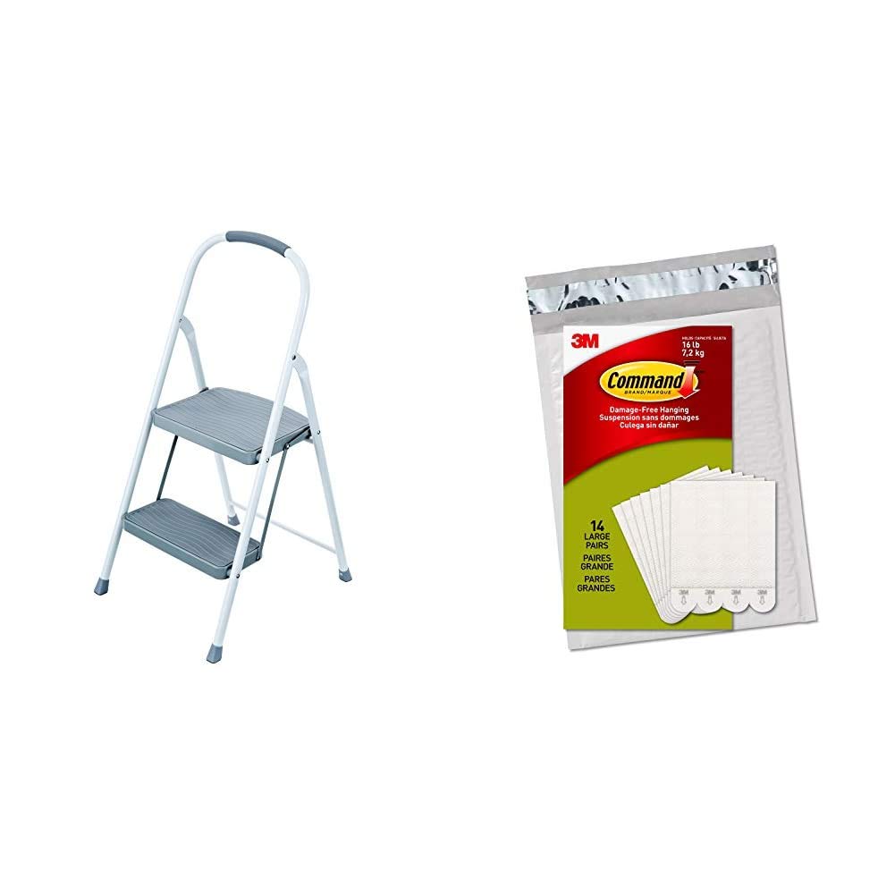 Rubbermaid RMS-2 2-Step Steel Step Stool, 225-pound Capacity, White ...