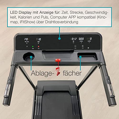 Foto von Laufband mit Motor: Klappbares Laufband mit Hydraulikfaltsystem für zuhause, ideal für Indoor Ausdauertraining, 1,5 PS mit Geschwindigkeit bis zu 12 km/h, belastbar bis 100 kg