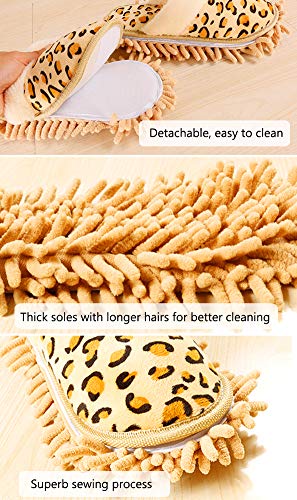 Whiidoom Microfiber Mop Slippers House Floor Dusting Slippers For Kitchen Office (Women 7-9/Men 5-7) #TOP3
