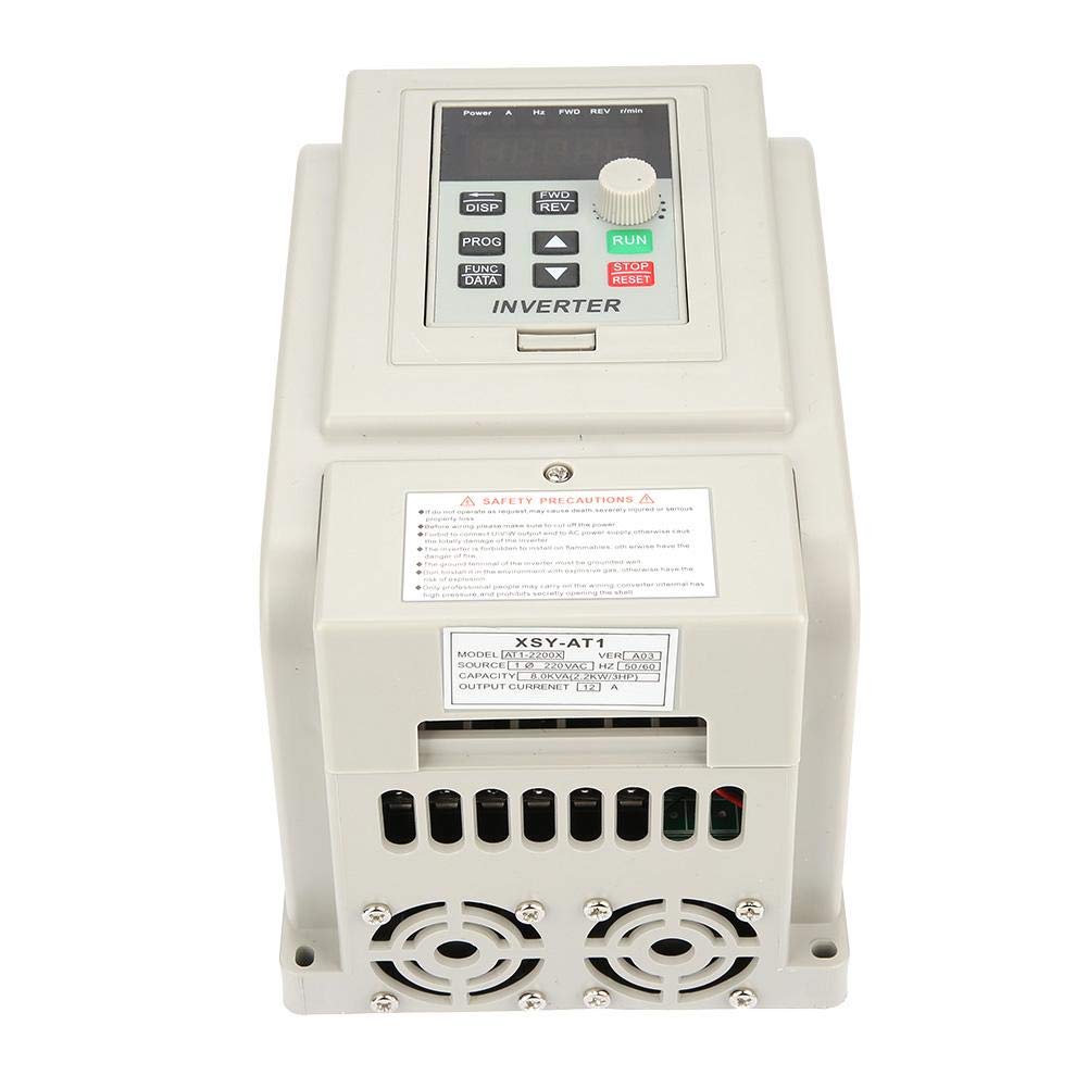 Broco Convertitore di frequenza inverter VFD AC 220V, regolatore di velocità VFD con variatore di frequenza monofase per controllo della velocità del motore mandrino AC trifase da 2.2kW