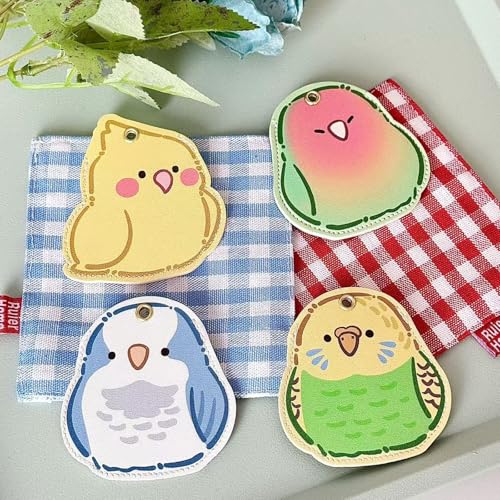 WEAUSUP Tracker Tag Holder Case with Keychain, Anti-Scratch Protection of Tracker Tags,Universal Smart Tag Holder,Cute Birds Shapes Designed for Birds Lovers