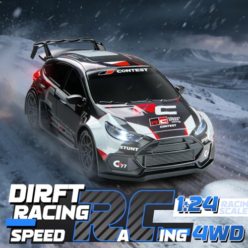 Image of RC Drift Car Purple Racing Livery 1 /24 Remote Control Car for Adult | 20KM /H 4WD Low /High Speed RC Cars with LED Lights, Extra Drifting Tires, Vehicle for Kids Boys Girls Beginners Indoor Outdoor