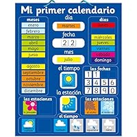 Fridgemagic Interactive Magnetic Calendar for Children - In SPANISH - Fun Educational Tool for Time, Seasons and Weather Awareness - 40x32cm with Hanging Handle