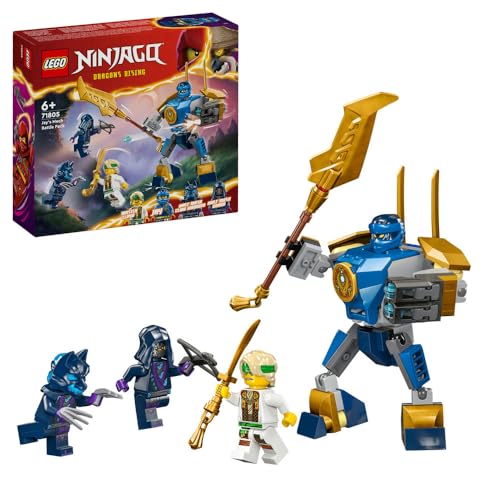 LEGO Ninjago Pack de combate: Meca de Jay, brinquedo de aventura com minifigura de Jay e figura de ação, presente criativo baseado no universo ninja para meninos e meninas de 6 anos ou mais 71805