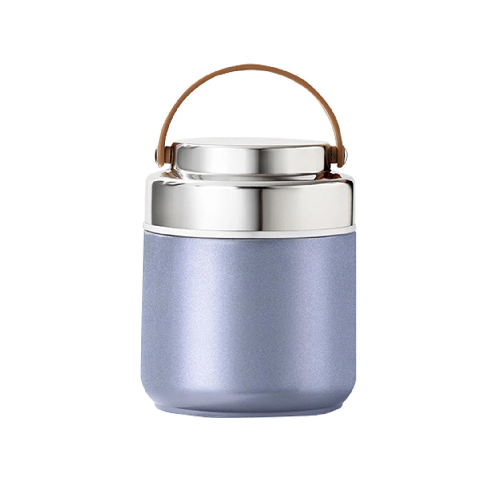 Thermo Lunchbox Edelstahl, Auslaufsicherer(Blau-Lila,1600ML)