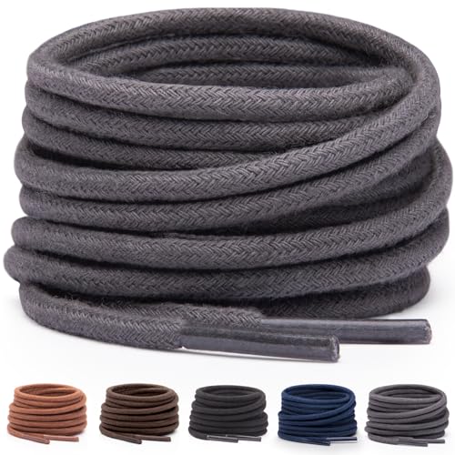 Image of Miscly Shoe Laces for Dress Shoes - Round Oxford Shoelaces for Men - Multiple Lengths and Colors Available