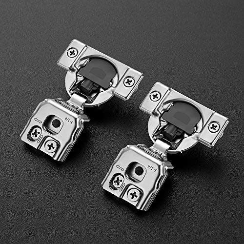 Image of Ravinte 50 Pack 25 Pairs 1-1 /4 inch Overlay Soft Close Hinges for Kitchen Cabinet Hinges Satin Nickel Hidden Hinges Stainless Steel Concealed Hinge self Closing