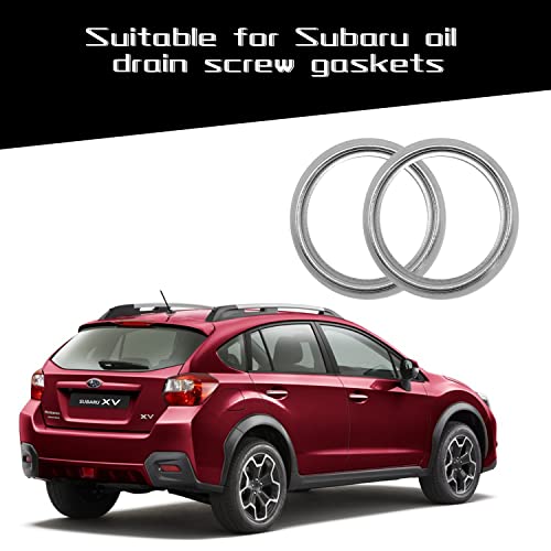 Miytsya 12 Pcs Oem Steel Oil Drain Plug Crush Washer Gaskets, O.d 26Mm Oil Crush Washers/Drain Plug Gaskets, Suitable For Subaru Oil Drain Screw Gasket Washers Part#11126Aa000 (Silver) #TOP4