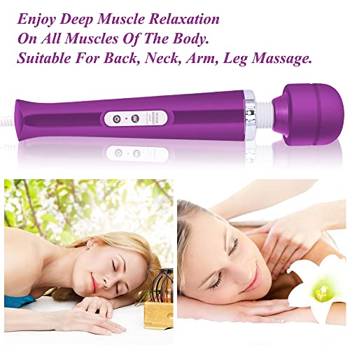 Yevior Wired Powerful Handheld Back Massager With 10 Pulse Settings, Personal Total Body Therapy Massager For Sports Recovery, Muscle Aches, Body Pain (Purple) #TOP6