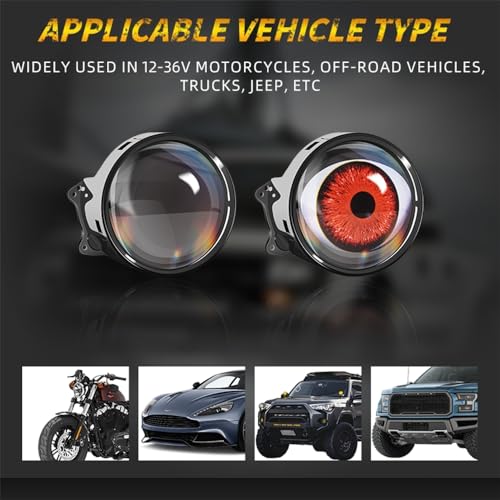 2PCS Dynamic Devil Eyes LED para Faros de Auto miniatura 3