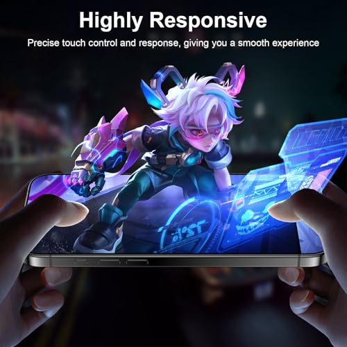 Image of Esanik 2-Pack for iPhone 16 Pro Max Sunset Color Privacy Screen Protector - Gradient Purple Anti-Spy Tempered Glass, Anti-Blue Light, Pink Military-Grade 9H Hardness,Shatterproof, Flawless Fit Tray
