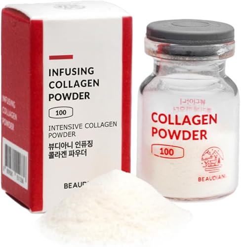 Infusión de colágeno en polvo (0.05 oz), colágeno en polvo para el cuidado de la piel de la cara, antiarrugas con colágeno, cosmético coreano para