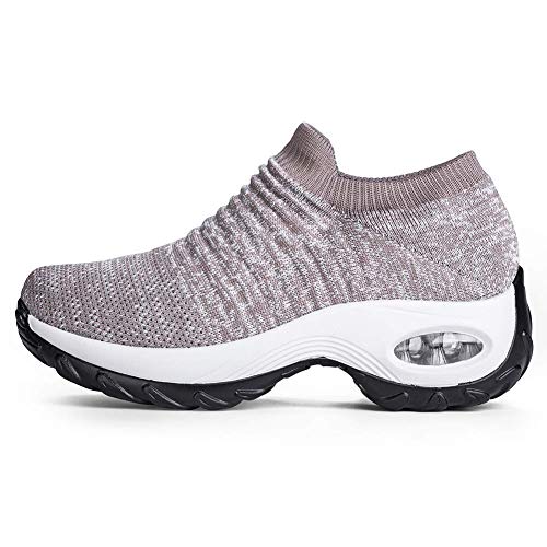 Image of Slow Man Women's Walking Shoes Sock Sneakers - Mesh Slip On Air Cushion Lady Girls Modern Jazz Dance Easy Shoes Platform Loafers