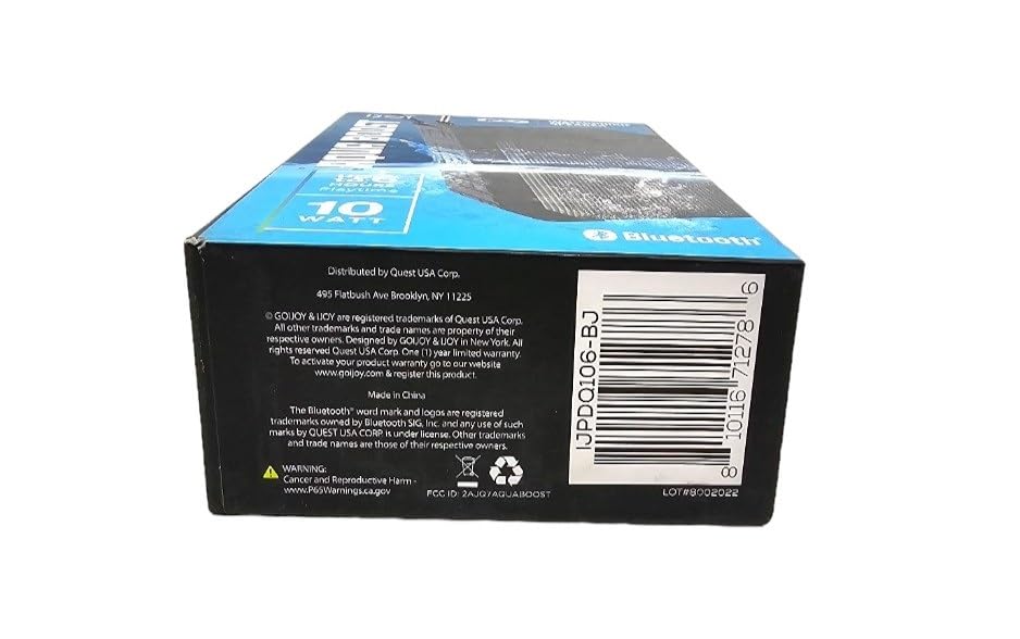 iJoy AquaBoost Ipx7 Waterproof Speaker Playtime Up to 6 Hours Speaker Size: 52mm - IJPDQ106, Black