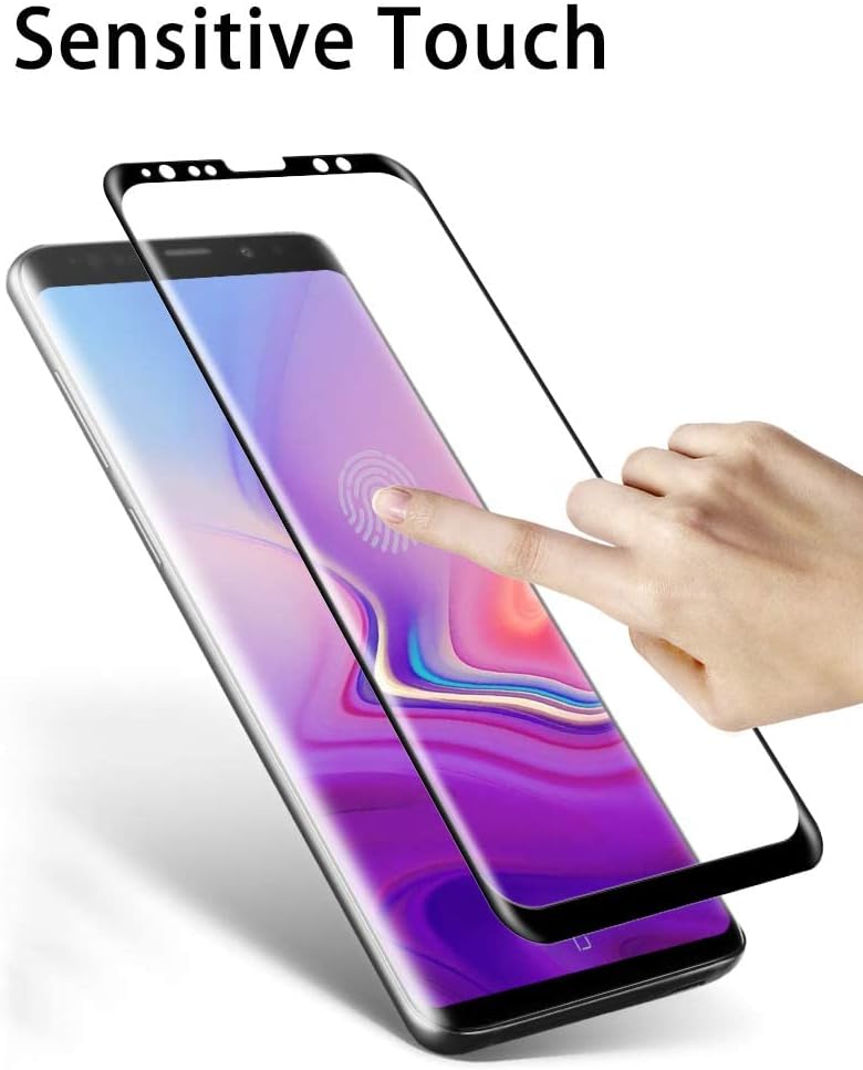 OTAO Galaxy S9 Plus Screen Protector Tempered Glass (2 Pack), 3D Curved Dot Matrix [Full Screen Coverage] Glass Screen Protector for Samsung Galaxy S 9 Plus with Installation Tray [Case Friendly]