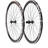 Vuelta Rennrad Laufradsatz 28Zoll inkl. Naben RS 400 - Made in Germany - QR Vorder-&Hinterrad 28Zoll Felgenbremse/V-Brakes Schwarz,622x13c RACETEC Hohlkammerfelge - Rennrad Felgen Set 28Zoll