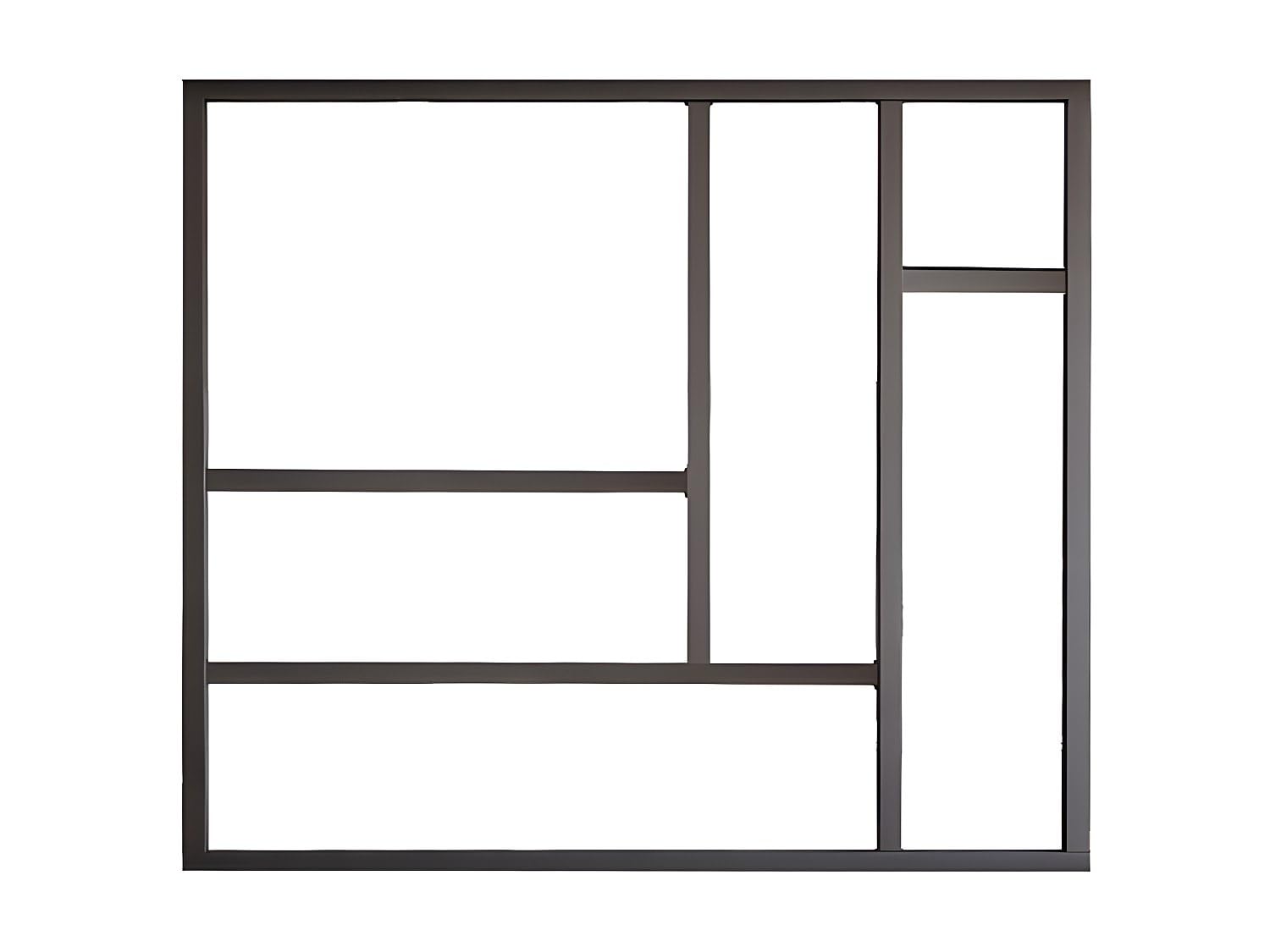 Vente-​unique - Verriére Atelier en Aluminium thermolaqué 150x130 cm - Noir - ARTENA