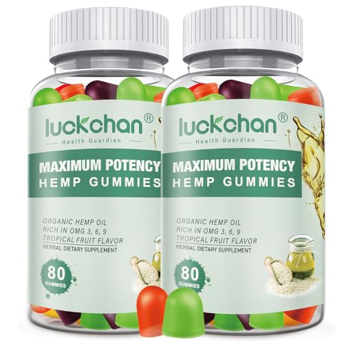 51FQ5VUTlQL Hemp Gummies for Sleep, Pain, Relax, Calm - High Potency Hemp Oil Infused Gummy Bears -Fruity Flavors - 100% Natural Omega Hemp Edibles (2 Pack)